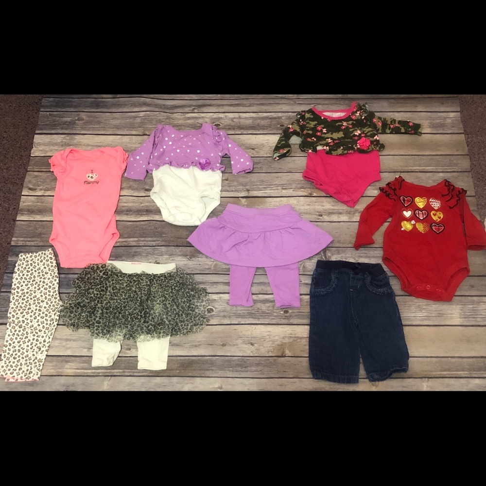 Bundle of 0-3 tops and bottoms little girls